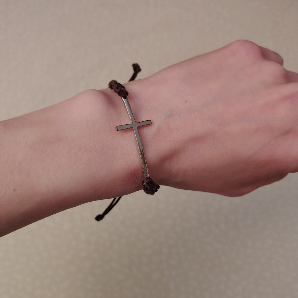 Macrame Bracelet with Cross Unisex